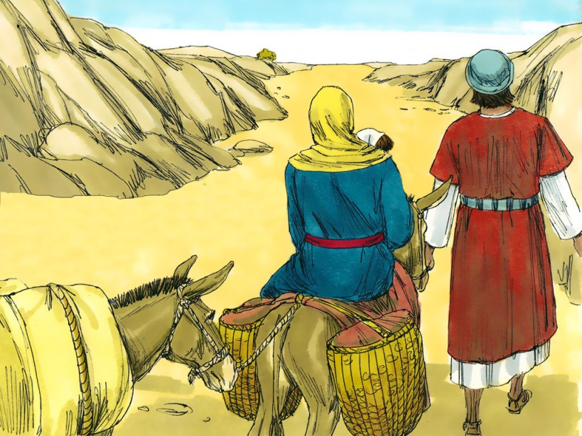 Joseph and Mary Escape to Egypt with Baby Jesus