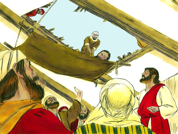 A Man with Palsy Lowered through the Roof